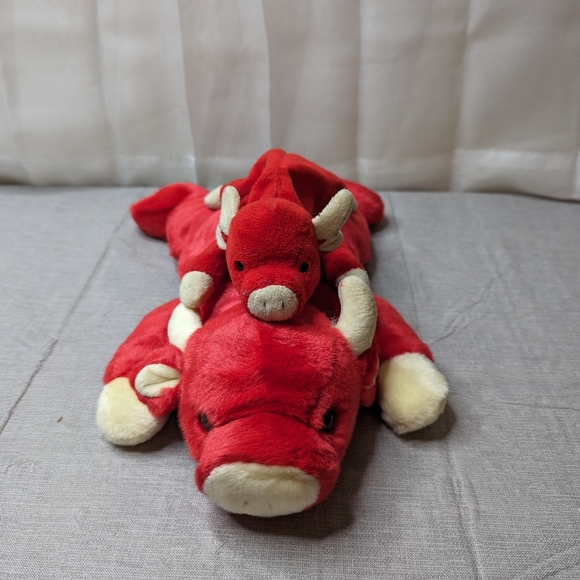 1995 1998 TY Beanie Buddies Babies Snort Red Bull Plush Toy 9" 15" Lot Of 2 - Picture 4 of 13